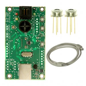 The Melexis MLX90620 IT temperature sensor on its evaluation board Melexis MLX90620 IR temperature sensor